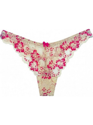 HNX Γυναικείο Sexy String με Δαντέλα Εκρού TA1700MP