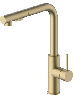 Interflex Vogue INTERFLEX-087847 Μπαταρία Κουζίνας Πάγκου Διπλής Παροχής Ανάμεικτη με Ντουζ Χρυσή