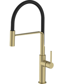 Zipponi Ottone 17530 Μπαταρία Κουζίνας Πάγκου Διπλής Παροχής Ανάμεικτη με Εύκαμπτο Ρουξούνι Χρυσή