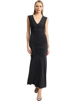 Mind Matter Alfie Maxi Φόρεμα για Γάμο / Βάπτιση Μαύρο MML26-01-07-070