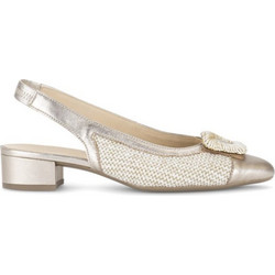 Gabor Ανατομικές Γόβες Slingback Δερμάτινες με Χοντρό Χαμηλό Τακούνι Χρυσές 81526-42