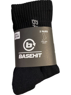 Basehit Ανδρικές Κάλτσες Ψηλές Μαύρες 2Pack 242.BU08.05