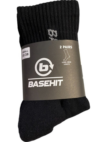 Basehit Ανδρικές Κάλτσες Ψηλές Μαύρες 2Pack 242.BU08.05
