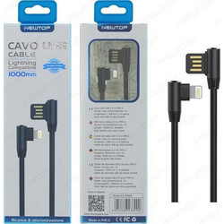 Newtop CU08 Angle 90° USB-A to Lightning Cable 1m Black