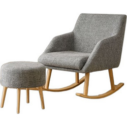 Stewe Home Κουνιστή Πολυθρόνα με Υποπόδιο Γκρι STE-004491-V5527