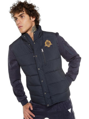 Hackett Αμάνικο Ανδρικό Μπουφάν Χειμωνιάτικο Puffer Navy Μπλε HM403000