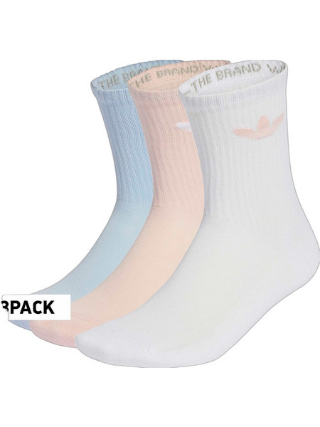 Adidas Originals Ανδρικές Κάλτσες Ψηλές Γαλάζιες Nude Λευκές 3Pack KQ8932