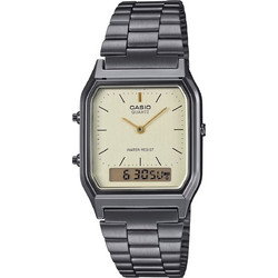 Casio Classic Ανδρικό Ρολόι Χρονογράφος με Μαύρο Μεταλλικό Μπρασελέ AQ-230GG-9A