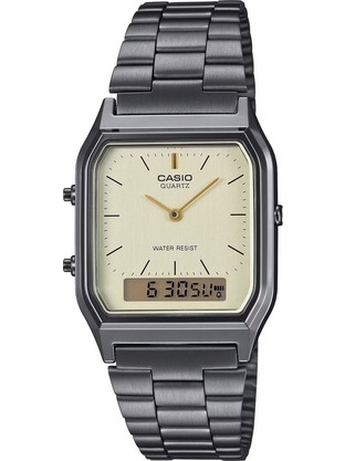 Casio Classic Ανδρικό Ρολόι Χρονογράφος με Μαύρο Μεταλλικό Μπρασελέ AQ-230GG-9A