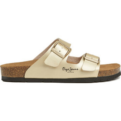 Pepe Jeans Δερμάτινα Γυναικεία Σανδάλια Ανατομικά Χρυσά PLS90621-029