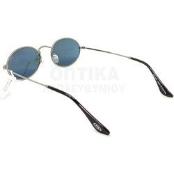 Moritz MZ11450 LM04 Ανδρικά Γυαλιά Ηλίου Στρογγυλά Μεταλλικά Ασημί με Μπλε Φακό