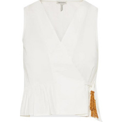 Funky Buddha Γυναικείο Καλοκαιρινό Crop Κρουαζέ Top Βαμβακερό Λευκό FBL013-121-17