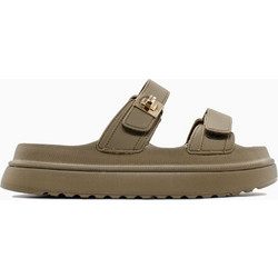 Steve Madden Bigschmona Jelly Γυναικείες Παντόφλες Καλοκαιρινές Flatforms Χακί SM11003858-577