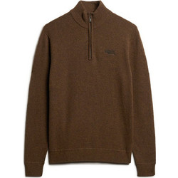 Superdry Ανδρικό Πουλόβερ με Φερμουάρ Καφέ M6110640A-CHB