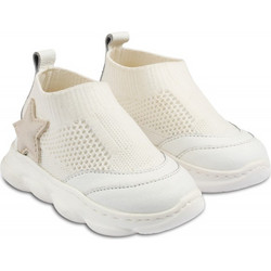 Babywalker Βαπτιστικά Sneakers για Αγόρι Υφασμάτινα Ανατομικά Λευκά EXC5242
