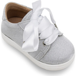 Gorgino Βαπτιστικά Sneakers για Κορίτσι Υφασμάτινα Ανατομικά Ασημί 2386