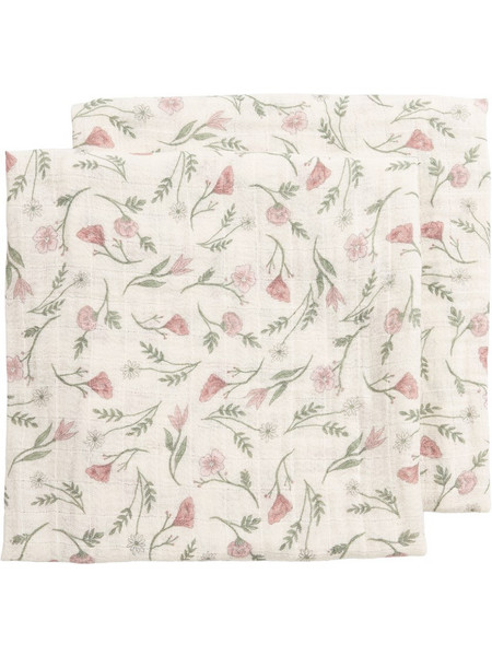 Meyco Baby Flower Πάνες Αγκαλιάς από Μουσελίνα Μπεζ 70x70cm 2τμχ
