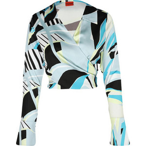Hugo Boss Γυναικείο Χειμερινό Crop Κρουαζέ Top Γαλάζιο 50491129-989 Hugo Boss Γυναικείο Χειμερινό Crop Κρουαζέ Top Γαλάζιο 50491129-989