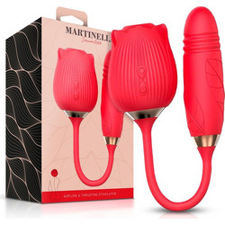 Martinella Airflow Rose & Egg Διπλός Δονητής για Ζευγάρια Κόκκινος