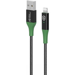 Microconnect Braided USB-A to Lightning Cable 2m Black Green