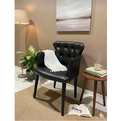 Stewe Home Πολυθρόνα Δερμάτινη Μαύρη STE-026724-V58205