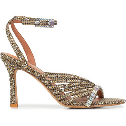 Kurt Geiger Γυναικεία Πέδιλα Χρυσά με Λεπτό Ψηλό Τακούνι και Στρας 5853843609
