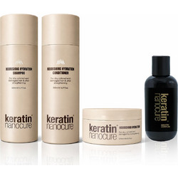Keratin Nanocure Nourishing Σετ Θεραπείας Μαλλιών με Κερατίνη Σαμπουάν 500ml + Conditioner 500ml + Μάσκα 250ml + Serum 150ml