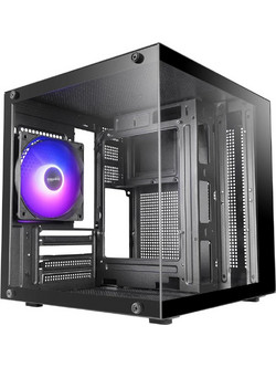 Mars Gaming MC-Cube Black Gaming Micro Tower Κουτί Υπολογιστή RGB με Πλαϊνό Παράθυρο