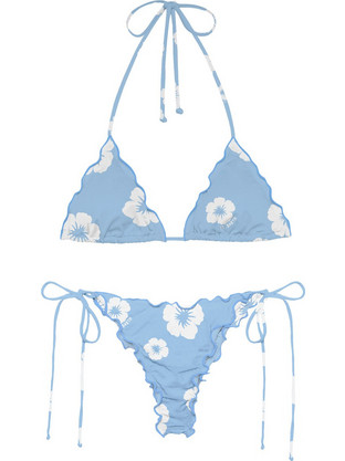 Mc2 Saint Barth Bikini Set Τριγωνάκι Brazil Floral Γαλάζιο SAGI001-07532L
