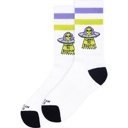 American Socks Believe Ανδρικές Κάλτσες Ψηλές με Σχέδια Λευκές AS406