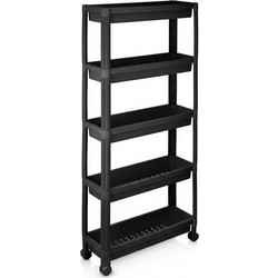 Costway JZ10422BK Τρόλεϊ Πλαστικό 5 Θέσεων 54x18.5x124cm
