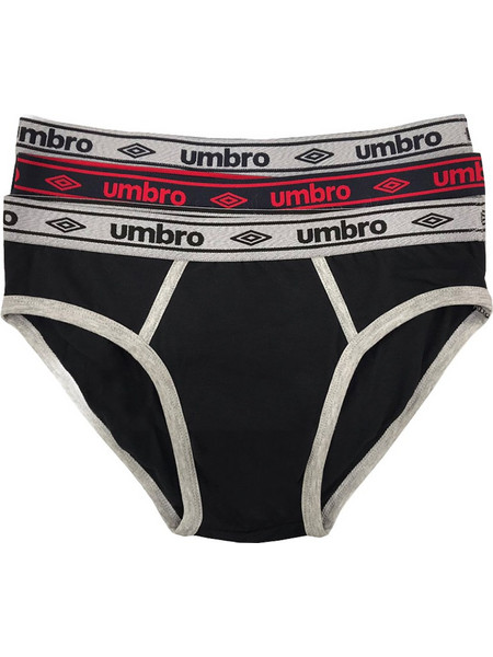 Umbro Ανδρικά Σλιπ Βαμβακερά Μαύρα 2Pack UIB05186G3