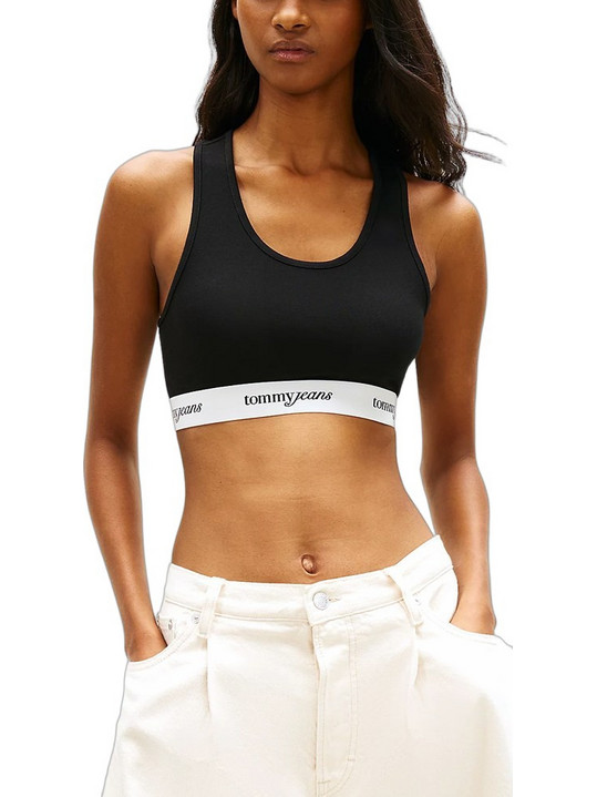 Tommy Jeans Μπουστάκι χωρίς Μπανέλα Μαύρο DW0DW22762-BDS