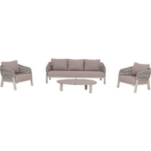 HomeMarkt Mahal Σετ Σαλόνι Κήπου Αλουμίνιο 4τμχ Μπεζ HM6424.02