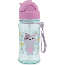 Skip Hop Cat Παιδικό Παγούρι Πλαστικό BPA Free με Καλαμάκι Γαλάζιο Ροζ 355ml