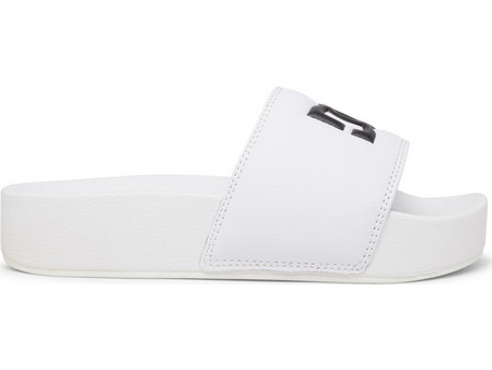 DC Γυναικείες Παντόφλες Καλοκαιρινές Flatforms Ανατομικές Κολυμβητηρίου Λευκές ADJL100047-WHB