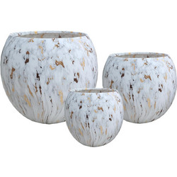 Supergreens Marble L Γλάστρα Στρογγυλή Πήλινη 42x39.5cm 8-0815-C