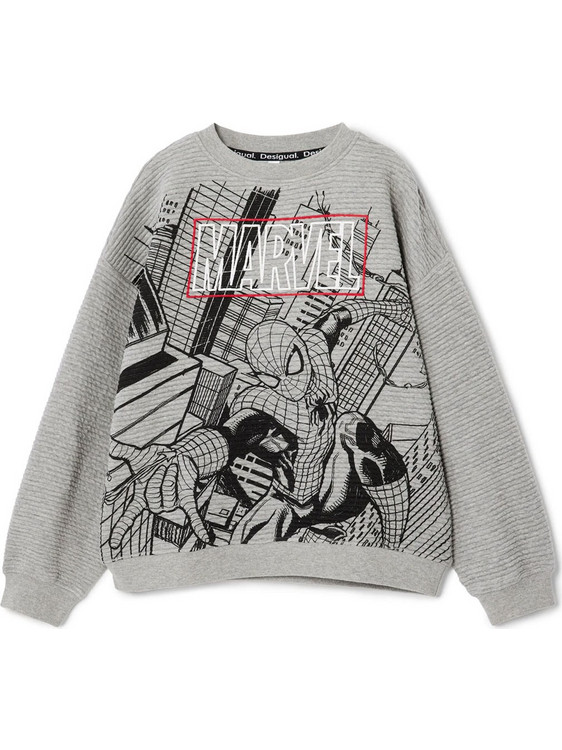 Desigual Marvel Spider-Mab Παιδικό Φούτερ Γκρι 24WBSK09
