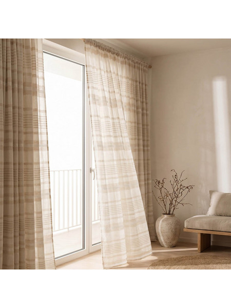 Premier Κουρτίνα Παραθύρου με Τρέσα 140x270 Aria 20.00.12366 Beige