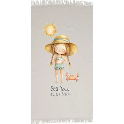 Borea Sea You Girl Παιδική Πετσέτα Θαλάσσης Γκρι 90x160cm 035001052129