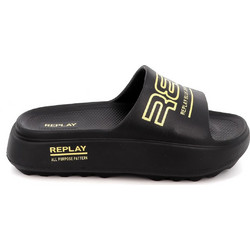 Replay Γυναικείες Παντόφλες Καλοκαιρινές Flatforms Αντιολισθητικές Μαύρες GWF6O-000-C0001S-2437