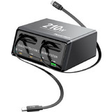 Powertech PT-1623 Βάση Φόρτισης με Καλώδιο USB-C με Θύρα USB-A & 3 Θύρες USB-C 160W Quick Charge 3.0 & Power Delivery