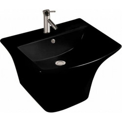 Inter Ceramic Κρεμαστός Νιπτήρας Μπάνιου Πορσελάνης 53x46x39cm Μαύρος ICC5345