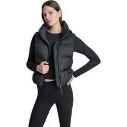 DKNY Αμάνικο Γυναικείο Μπουφάν Χειμωνιάτικο Puffer Μακρύ Μαύρο DP6V3145-BLK