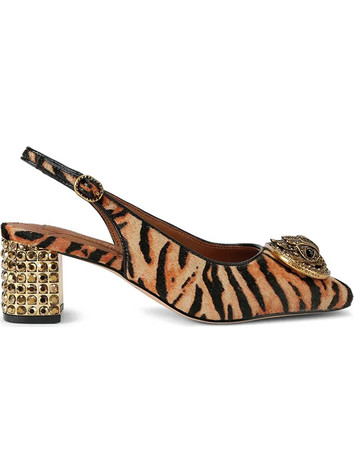 Kurt Geiger Γόβες Slingback με Χοντρό Χαμηλό Τακούνι & Στρας Ταμπά Μαύρες 3415046189-46