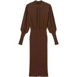TWINSET Maxi Καθημερινό Φόρεμα Πλεκτό Σοκολατί 262TP3240-13411