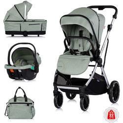 Chipolino Aurora Καρότσι Μωρού 3 σε 1 Matcha