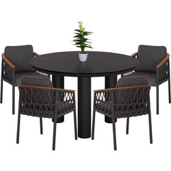 HomeMarkt Stream Σετ Τραπεζαρία Κήπου Αλουμίνιο 5τμχ Ανθρακί HM11004.01