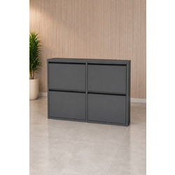 Stewe Home Παπουτσοθήκη Μεταλλική Μαύρη M71xΠ15xΥ100cm STE-051763