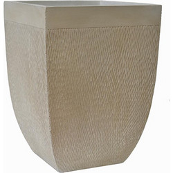 Mastershop Γλάστρα Εξωτερικού Χώρου Τετράγωνη Fiberclay Μπεζ 36x36x49cm 00.03.34538